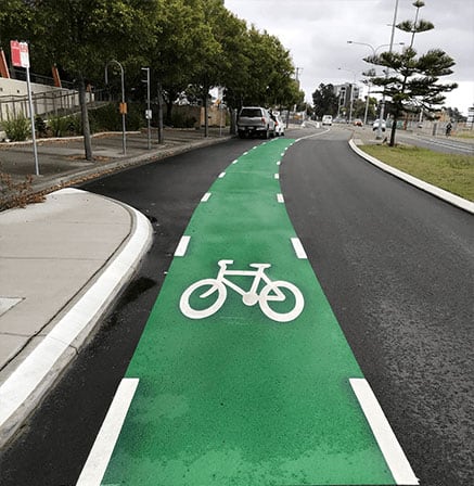 Bike lane marking new arrivals